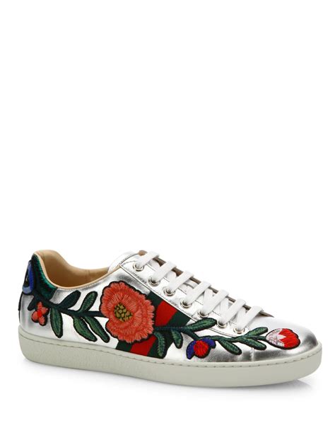 gucci ace embroidered flower|gucci ace tennis shoes.